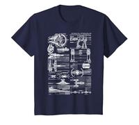 Star Wars Ships Schematics Line Art T-Shirt, Youth, Navy Blue, Large