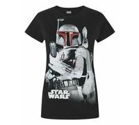Star Wars Black Boba Fett Short Sleeved T-Shirt Womens
