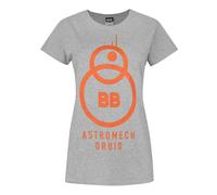 Star Wars Womens Grey Bb-8 Short Sleeved T-Shirt - Medium