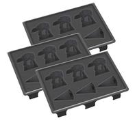Star Wars Silicone Mold for Ice, Soap, Chocolate & More, 3-Pack, 18 Cubes - Imperial Walker & Star Destroyer Shape - Food Grade Tray, Freezer, Dishwasher, Oven Safe - Great for Parties & Gift for Kids