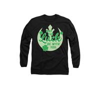 Star Wars St Patrick's Day Luck Rebel Sign Long Sleeve T-Shirt, Black Black XXL