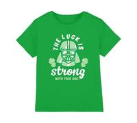 Star Wars St Patrick's Day Vader Strong Luck Unisex Kids T Shirt, Kelly Green, 9-10 Years