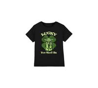 Star Wars St Patrick's Day Yoda Lucky Unisex Kids T Shirt, Black, 12-13 Years