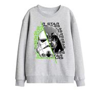Star Wars Stormtrooper And Darth Vader Helmet Split Kids Sweatshirt, Athletic Heather, 9-11