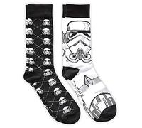 Star Wars Stormtrooper Argyle Men's Crew Socks 2 Pair Pack Shoe Size 6-12