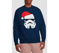 Star Wars Stormtrooper Christmas Santa Hat Sweatshirt, Navy | Size: Small Star Wars Navy S