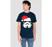 Star Wars Stormtrooper Christmas Santa Hat T-Shirt, Navy Navy