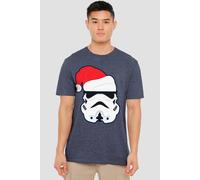 Star Wars Stormtrooper Christmas Santa Hat T-Shirt, Navy Navy