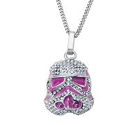 STAR WARS - Stormtrooper with Clear Gem and Pink Enamel Filled Pendant