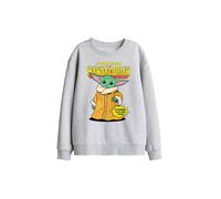 Star Wars Strong Grogu Kids Sweatshirt, Athletic Heather in Light Grey | Size: 5-6 Years Star Wars Light Grey 5-6 Years