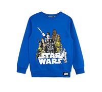 Star Wars Sweatshirt for Boys | Darth Vader Yoda R2D2 Chewbacca Boys Jumper Blue Age 7 to 8 Years