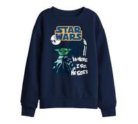 Star Wars Swipe Grogu Kids Sweatshirt, Navy, 7-8