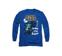 Star Wars Swipe Grogu Long Sleeve T-Shirt, Royal | Size: XL Star Wars Royal XL