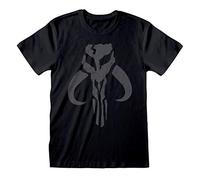 Star Wars T-Shirt for Men | Cotton Unisex Mandalorian T-Shirt | Black | Official Merchandise | Medium