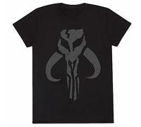 Star Wars T-Shirt for Men | Cotton Unisex Mandalorian T-Shirt | Black | Official Merchandise | X-Large