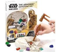 STAR WARS The Armorer Gemstone Dig, Reveal 8 Real Gemstones Inside The Armorer's Helmet, Including Amethyst, Quartz, Red Agate, Star Wars Toys, Science Kits for Kids Age 8-12, Excavation Toys