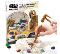 STAR WARS The Armorer Gemstone Dig, Reveal 8 Real Gemstones Inside The Armorer's Helmet, Including Amethyst, Quartz, Red Agate, Star Wars Toys, Science Kits for Kids Age 8-12, Excavation Toys