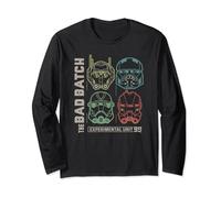Star Wars The Bad Batch Clone Unit 99 Helmets Distressed Long Sleeve T-Shirt