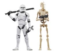 STAR WARS The Black Series Phase II Clone Trooper & Battle Droid, The Clone Wars Troop Building Collectible 6 Inch Action Figure 2-Pack