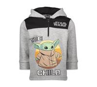 STAR WARS The Child Toddler Boys Fleece Half Zip Pullover Hoodie Gray 3T