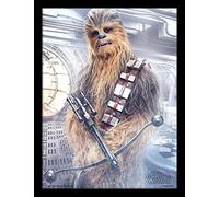 STAR WARS: The Last Jedi Chewbacca Bowcaster 30x40cm Framed Print, Multicoloured
