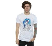Star Wars: The Last Jedi Men's R2-D2 Brushed Cotton T-Shirt in White | Size: Large Star Wars: The Last Jedi White L