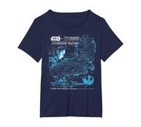 Star Wars The Last Jedi Millennium Falcon Light Freighter T-Shirt, Women's Plus, Navy Blue, 1X