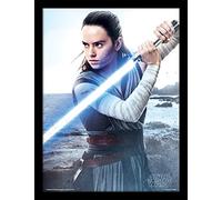 STAR WARS: The Last Jedi Rey Engage 30x40cm Framed Print, Multicoloured