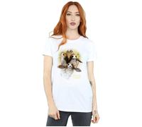 Star Wars: The Last Jedi Women's Porg Brushed Cotton Boyfriend T-Shirt in White | Size: 2XL Star Wars: The Last Jedi White 2XL