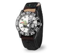 Star Wars The Manalorian Kids Plastic Time Teacher Analogue Quartz Watch Nylon Strap Black/Black/Black/Black/Black Modern, Black, Modern