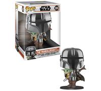 Star Wars The Mandalorian 10 Inch POP Vinyl Figure Chrome mandalorian w/ Child