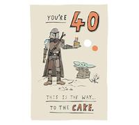 Star Wars The Mandalorian 40th Birthday Card, 'This Is The Way to the Cake' Design