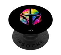 Star Wars The Mandalorian Beskar Helmet Rainbow Tie Dye PopSockets Swappable PopGrip