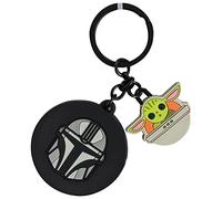 Star Wars The Mandalorian Boba Fett Helmet & Grogu Rubber Keychain