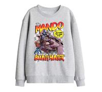 Star Wars The Mandalorian Bounty Hunter Speed Bike Kids Sweatshirt, Athletic Heather, 9-11