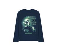 Star Wars The Mandalorian Bring You In Cold Quote Long Sleeve T-Shirt, Navy | Size: Small Star Wars Navy S