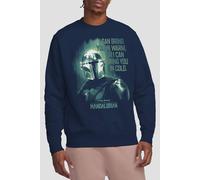 Star Wars The Mandalorian Bring You In Cold Quote Sweatshirt, Navy | Size: Medium Star Wars Navy M