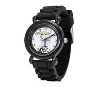 STAR WARS The Mandalorian Children's Quartz Analog Watch with Silicone Strap, black/black, Bracelet