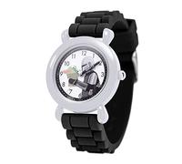STAR WARS The Mandalorian Children's Quartz Analogue Watch with Silicone Strap, grey/black, Modern