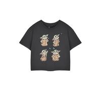 (XX-Large) Star Wars The Mandalorian Cropped Short Sleeved T-Shirt (Womens Grey)