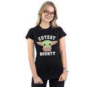Star Wars The Mandalorian Cutest Bounty Cotton T-Shirt In Black Black
