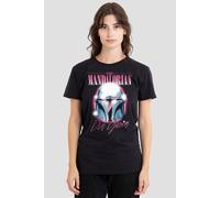 Star Wars The Mandalorian Din Djarin 80's Helmet Womens T-Shirt, Black Black XXL