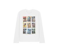 Star Wars The Mandalorian Distressed Trading Card Grid Long Sleeve Tee, White White M
