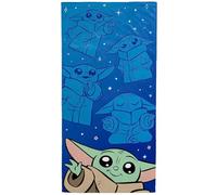 Star Wars: The Mandalorian Grogu Baby Yoda Beach Towel (One Size) (Royal Blue/Green/Brown)