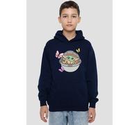 Star Wars The Mandalorian Grogu Butterflies Youth Kids Pull-Over Hoodie, Navy Disney Navy 9-11 Years