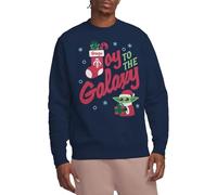 Star Wars The Mandalorian Grogu Christmas Joy To The Galaxy Unisex Sweatshirt, Navy, Small