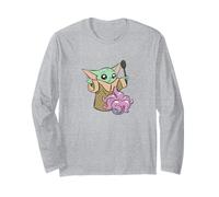 Star Wars: The Mandalorian Grogu Cooking A Snack Big Poster Long Sleeve T-Shirt