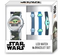 Star Wars The Mandalorian Grogu Kids LCD Watch and Character Bracelet Set with Interchangeable Silicone Bands, Digital Time Display, Ages 6+, Fits Wrist Sizes 5.5" to 8"