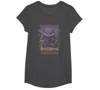 Star Wars: The Mandalorian Grogu Meditation Tarot Card T-Shirt, Girls, Dark Heather Grey, Large