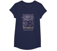 Star Wars: The Mandalorian Grogu Meditation Tarot Card T-Shirt, Girls, Navy Blue, Small